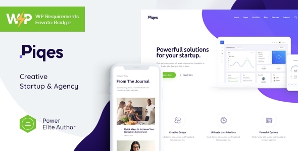 Piqes Creative Startup & Agency WordPress Theme v1.0.10
