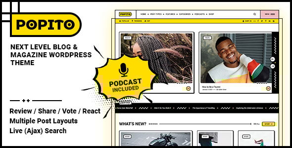 Popito Blog & Magazine WordPress Theme v2.0.1