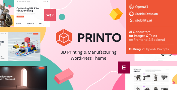 Printo 3D Printing & Manufacturing WordPress Theme v1.5