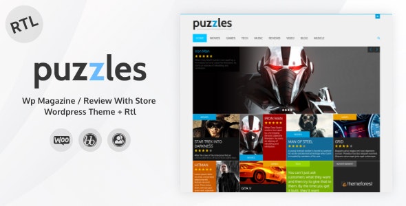 Puzzles v4.2.4 - WP Magazine / Review with Store WordPress Theme + RTLC