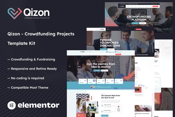 Qizon Crowdfunding &amp; Charity WordPress Theme v1.0.2