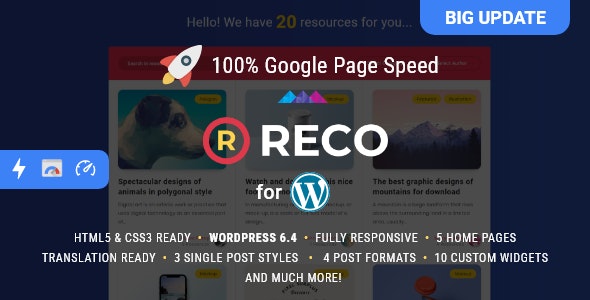 Reco v5.1.0 - Minimal Theme for Freebies