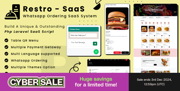 Restro SaaS v3.7 - Multi Restaurant Online WhatsApp Food Ordering System SaaS