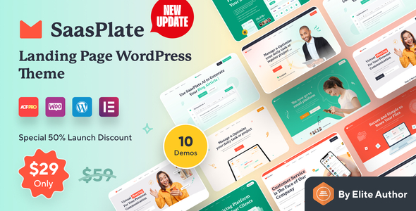 SaasPlate v1.2.8 - Landing Page WordPress Theme