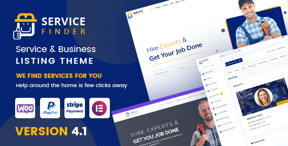 Service Finder Provider and Business Listing Theme v4.1