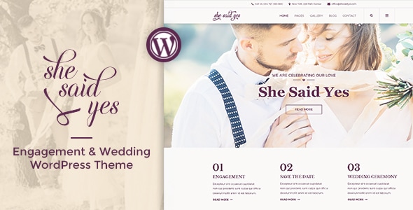 SheSaidYes Engagement & Wedding WordPress Theme v1.4