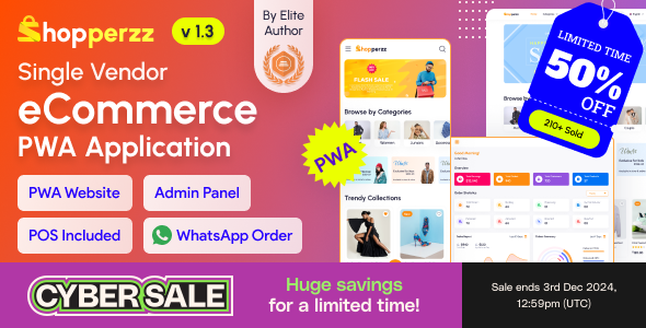 Shopperzz v1.0 - PWA eCommerce CMS with POS & WhatsApp Ordering