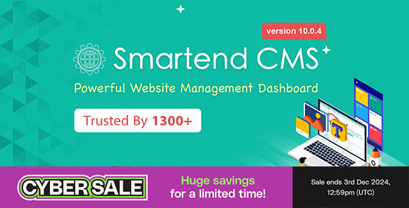 SmartEnd CMS v10.0.4 - Laravel Admin Dashboard with Frontend and Restful API