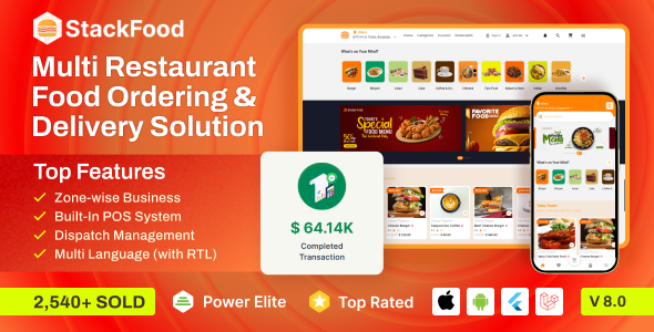 StackFood v7.9 - Multi Restaurant Food Delivery App with Laravel Admin and Restaurant Panel