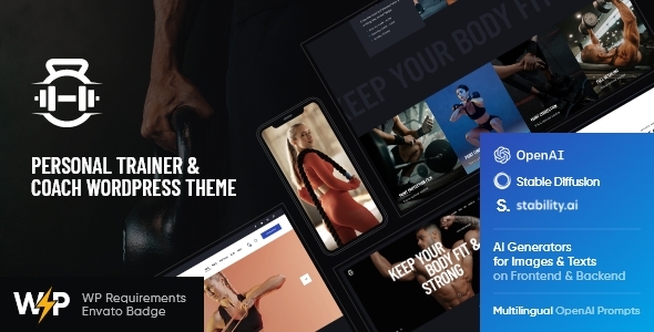 Steven Watkins v2.0 - Personal Gym Trainer & Nutrition Coach WordPress Theme
