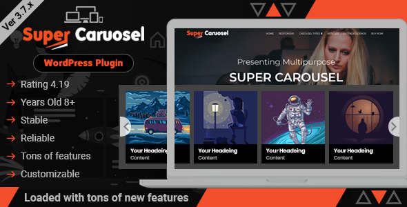 Super Carousel Responsive Wordpress Plugin v3.7.9