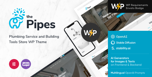 The Pipes Plumbing Service and Building Tools Store WordPress Theme v1.6.0