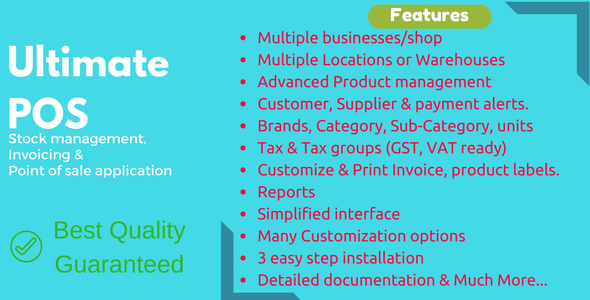 Ultimate POS v6.2 - Best ERP, Stock Management, Point of Sale & Invoicing application
