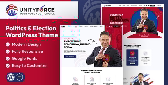 UnityForce v1.0 - Politics & Election WordPress Theme