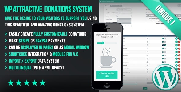 WP Attractive Donations System v1.25 - Easy Stripe & Paypal donations