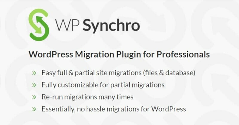 WP Synchro WordPress Migration Plugin for Professionals v1.11.2