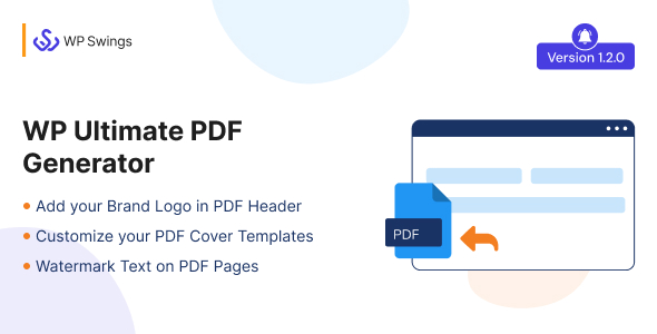 WP Ultimate PDF Generator Create, Generate & Customise PDF for live WordPress pages v1.1.6