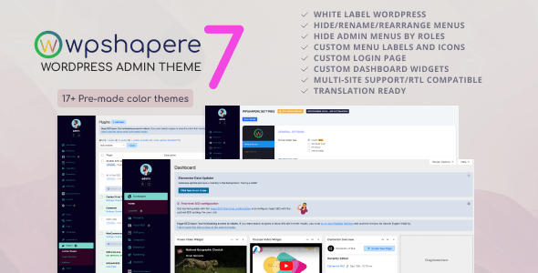 WPShapere v7.0.8 - Wordpress Admin Theme
