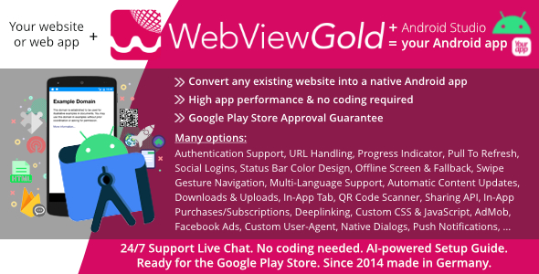 WebViewGold for Android v15.9 - Convert website to Android app