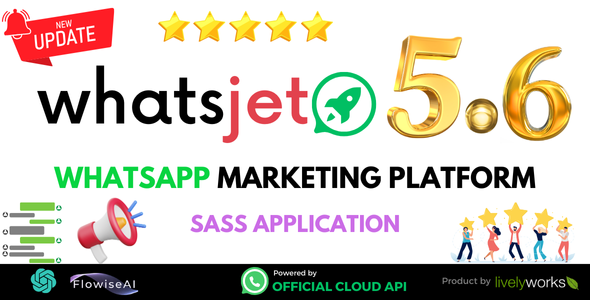 WhatsJet SaaS v4.2.1 - A WhatsApp Marketing Platform with Bulk Sending, Campaigns, Chat Bots & CRM