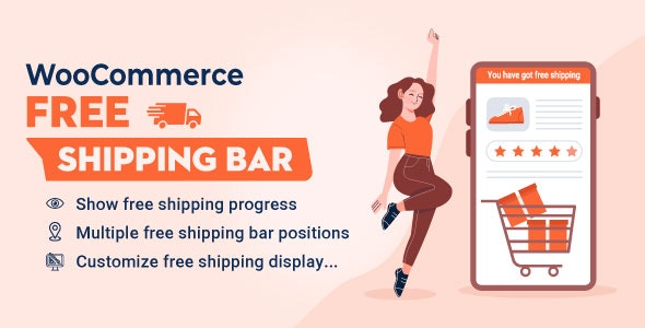 WooCommerce Free Shipping Bar v1.2.4 - Increase Average Order Value