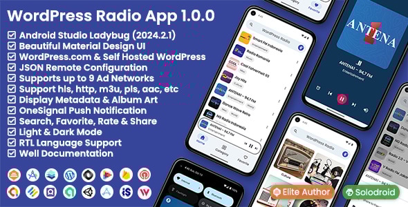 WordPress Radio App v1.0 - WordPress API