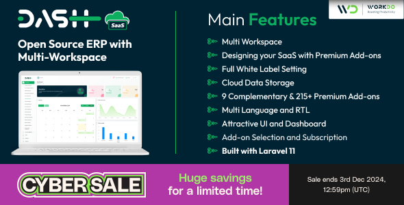 WorkDo Dash SaaS v4.0 - Open Source ERP with Multi-Workspace