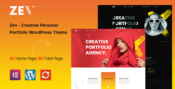 Zev Creative Personal Portfolio WordPress Theme v1.0.7
