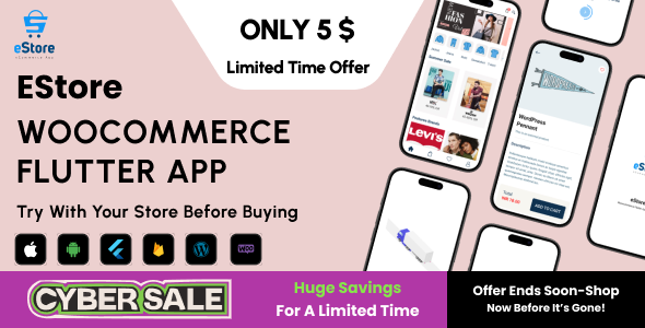 eStore v1.1 - Build a Flutter eCommerce Mobile App for Android and iOS from WordPress