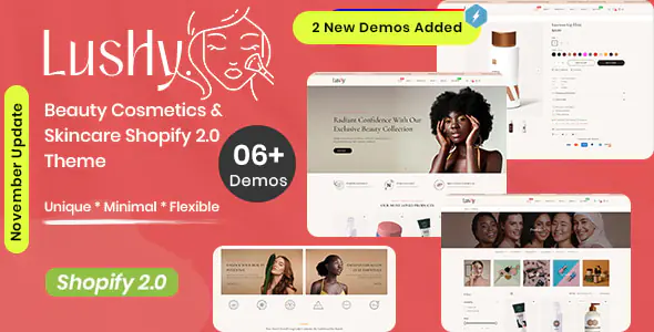 Lushy Beauty Cosmetics & Skincare Shopify 2.0 Theme