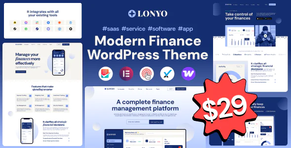 Lonyo Software, SaaS & Startup WordPress Theme