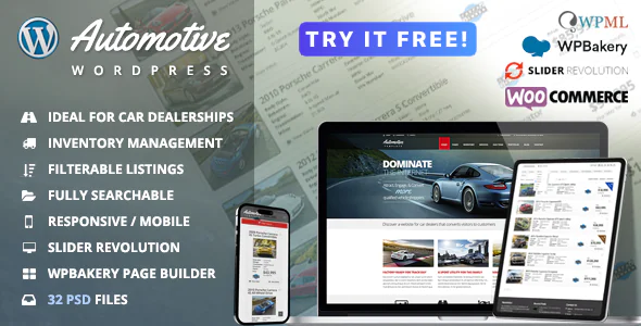 Car Dealership Automotive WordPress Theme – Responsive
