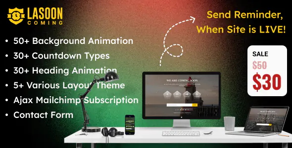 Lasoon Coming Soon Counter Page - Maintenance Mode WordPress Plugin