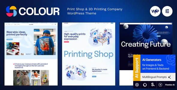Colour Print Shop & 3D Printing Company WordPress Theme