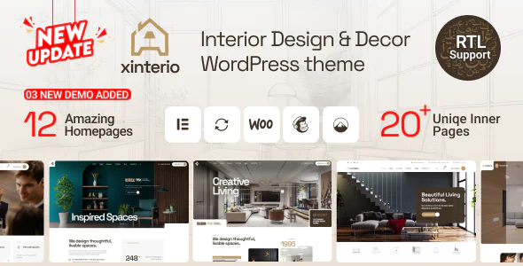 Xinterio Interior Design WordPress Theme + RTL