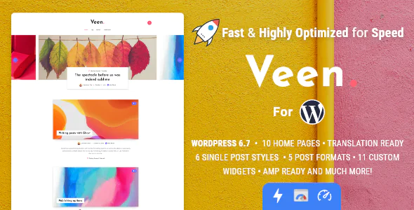 Veen Minimal & Lightweight Blog for WordPress