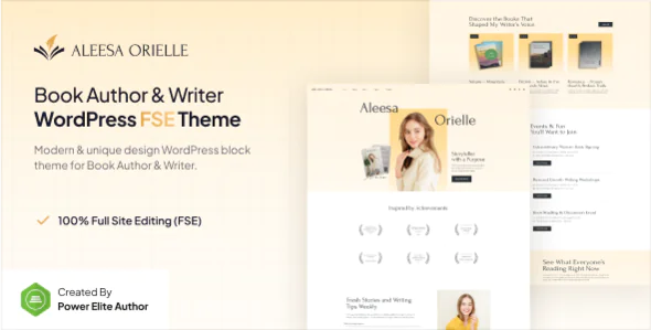 Aleesa – Book Author & Writer Gutenverse FSE WordPress Theme