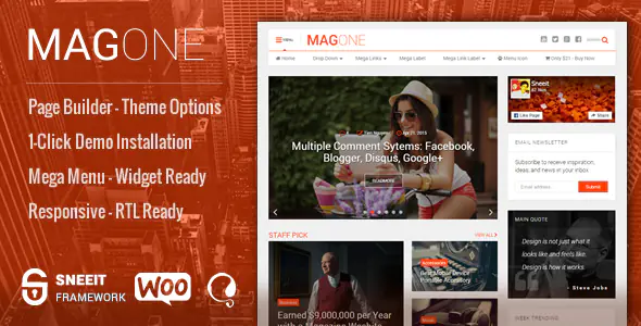 MagOne Newspaper & Magazine WordPress Theme