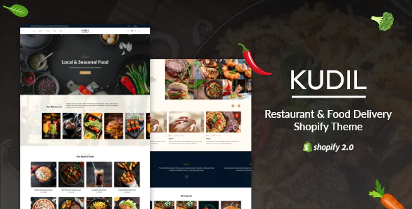 Kudil Restaurant Menu, Food eCommerce Store Shopify Theme