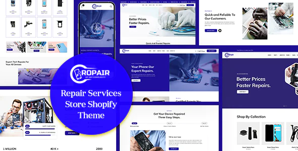 Ropair Mobile Phone Computer & Electronics Repair Services Store Shopify Theme OS 2.0