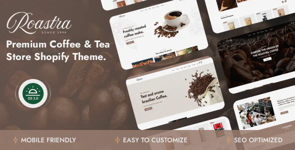 Roastra Coffee Shop & Tea Store Shopify Theme OS 2.0