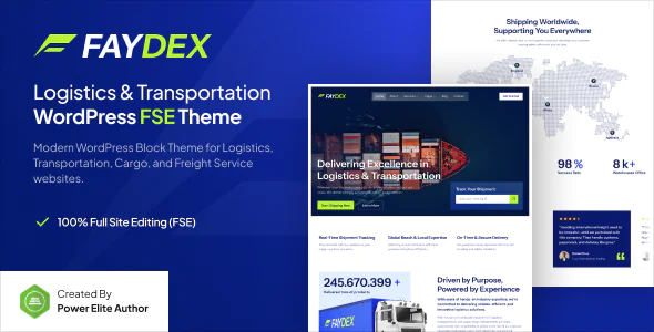 Faydex Logistics and Transportation Gutenverse FSE WordPress Block Theme