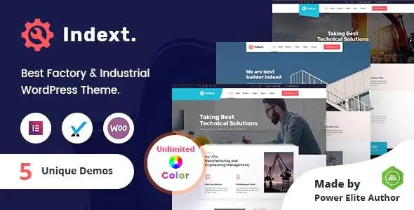 Indext Industrial Business WordPress Theme + RTL