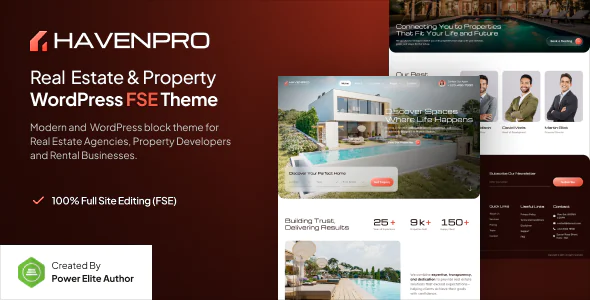 Havenpro Real Estate Agency & Property Gutenverse FSE WordPress Block Theme