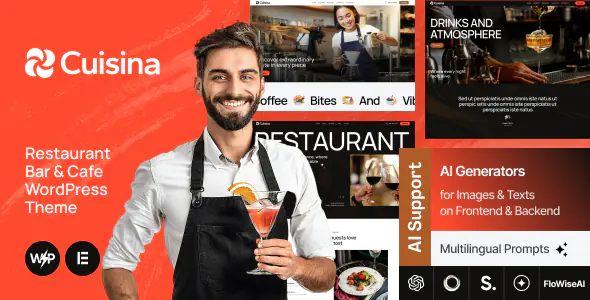 Cuisina Restaurant Bar & Cafe WordPress Theme