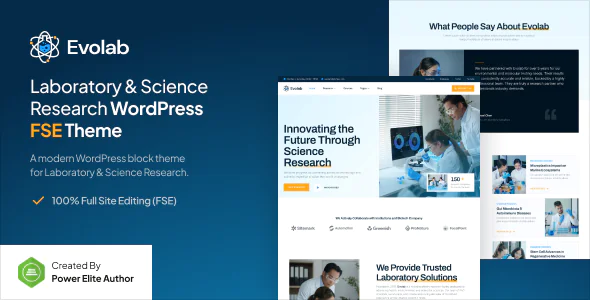 Evolab Laboratory & Science Research Gutenverse FSE WordPress Block Theme